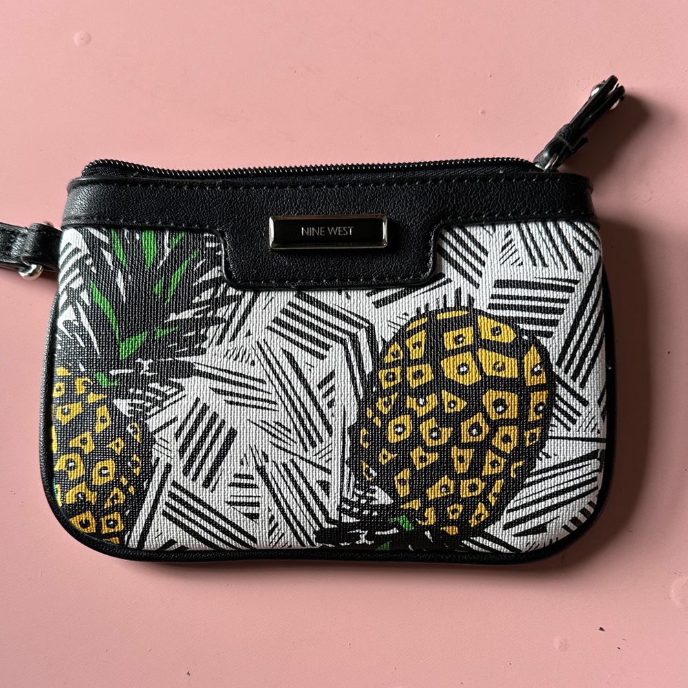 Nine West Black and Yellow Pineapple Clutch
